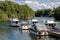 Boats Moored In Fenelon Falls, Ontario At Lock 34 Of The Trent Severn