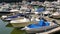 Boats moored at Greenwich Harbor