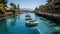 Boats moored in the harbor of the resort town of Marbella