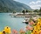 Boats moored on Lake Molveno, Trento.