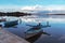 Boats moored in Nin lagoon, Dalmatia, Croatia