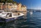 Boats moored in Portofino harbour, Italian Riviera