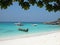 Boats moored on Similan Island beach, Thailand