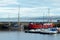 Boats moored in small Scottish harbour at Avoch