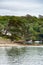 Boats moored at St Mawes, Cornwall on May 12, 2021. Two unidentified people