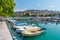 Boats mooring at Mrtvi kanal in Rijeka, Croatia