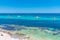 Boats mooring at Porpoise bay at Rottnest island in Australia