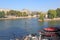 Boats near Pont Neuf and Ile de la Cite in Paris, France