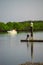 Boats nearby Brisbane city in Queensland, Australia. Australia is a continent located in the south part of the earth In summer tim