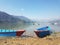 Boats in a Nepali lake