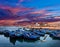 Boats on an ocean coast in Essaouira, Morocco