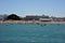 Boats off the coast near the beach of La Catalina in Cadiz.