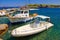 Boats in the old harbour of Spetses island