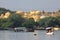 Boats and palace on Pichola lake