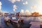 Boats at Paphos harbor with the castle on the background. Cyprus