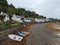 boats parked near the shore on an overcast day in wales: Plockton, Highlands, Scotland