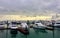 Boats parking lot on a beautiful panama coast