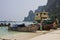 The boats in Phi Phi Island in Thailand