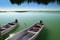 Boats in pier mangrove lagoon in Mayan Riviera