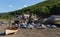 Boats Porlock Weir Somerset on the Exmoor Heritage coast England UK in summer