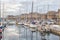 Boats in the port of historical city Saint Malo, France