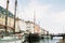 Boats in the port of Nyhavn Copenhagen Denmark