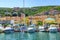 Boats in the port of Palau province of Sassari in the Italian region Sardinia, Italy