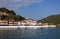 Boats in port Parga tourist destination summer season