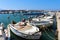 Boats in the port of Platanias in Crete