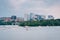 Boats in the Potomac River and the Rosslyn skyline, in Washington, DC