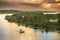 Boats on the Potomac River in Washington DC USA