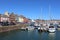 Boats and quayside houses, Arbroath Harbour