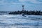 Boats racing out of the Manasquan Inlet at Sunrise