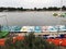 Boats ready for use on Ada Ciganlija Lake in Belgrade, Serbia.