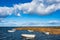 Boats and reeds on the Baltic Sea in Denmark