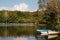 Boats reflecting on lake