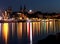 Boats with reflections on the water in Koblenz, Germany