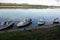 The boats rest after a long journey on the Danube