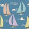 Boats sailing on sea pattern