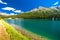 Boats on Sankt Moritz lake in Swiss Alps