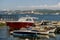 Boats and ships sail through the Bosphorus in Istanbul.