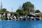 Boats on the shore on Fisherman island.