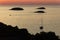 Boats silhouettes Adriatic Sea