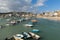 Boats in St Ives harbour Cornwall uk in this beautiful tourist town