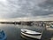 Boats. The storm comes to the pier in Nessebar