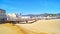 Boats stranded on the sand of the beach of Tossa de Mar, Costa Brava