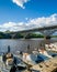 Boats and the Strawberry Mansion Bridge over the Schuylkill River, at Fairmount Park in Philadelphia, Pennsylvania