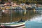 Boats of sun island in Copacabana, Bolivia