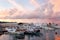 Boats at Suva port at sunrise, Viti Levu Island, Fiji