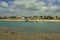 Boats with tourists on the beach of Barra de SÃ£o Miguel.